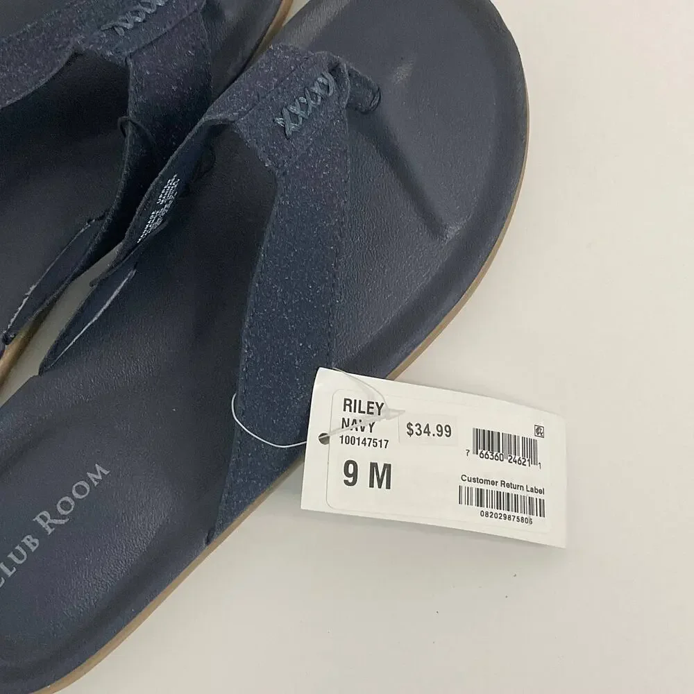 Club Room Men’s Riley Strap Flip Flop Sandals Size 9